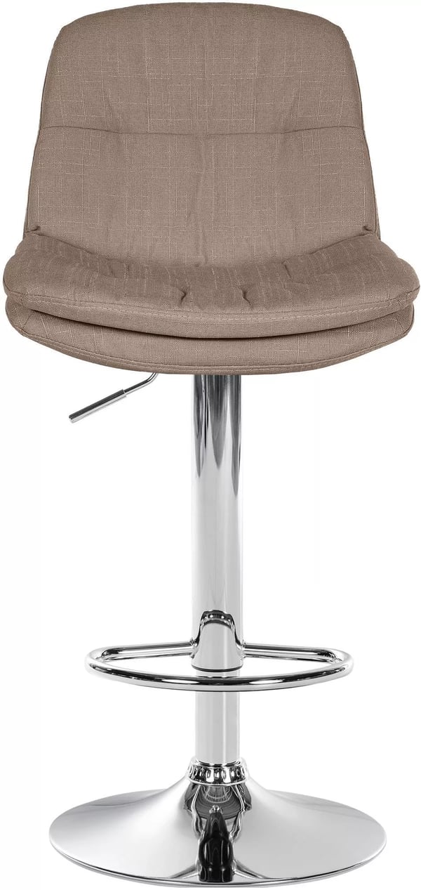 Laurel Taupe stof barstol, metalramme, højdejusterbar, drejelig, 360°