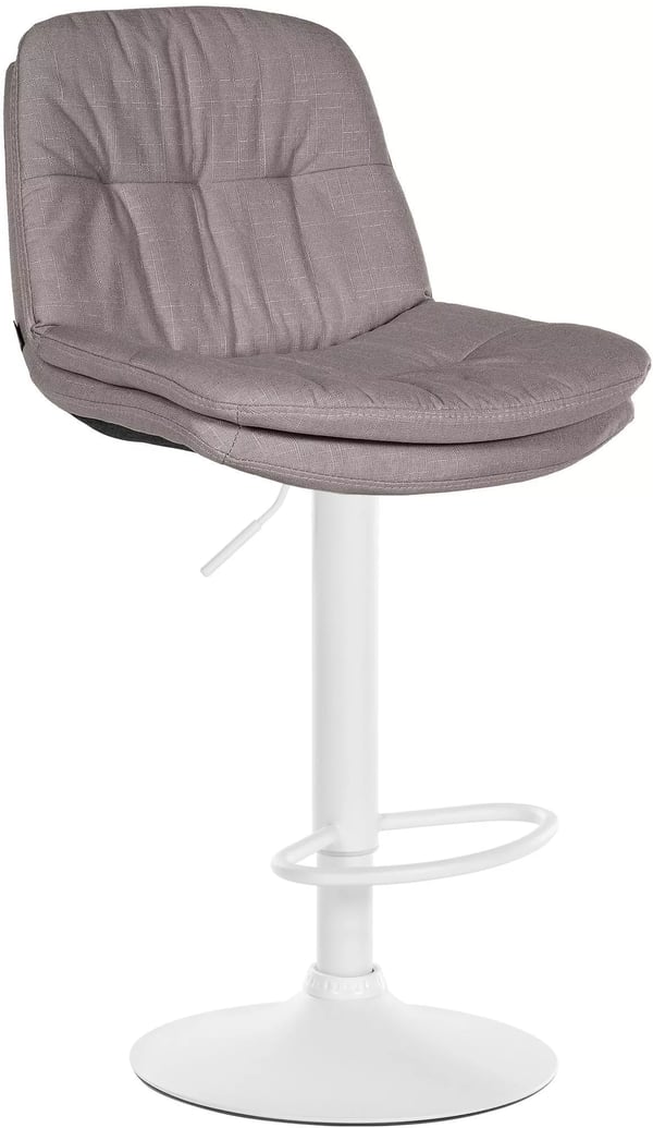 Laurel Grå Barstol i Tyg - Justerbar, Svängbar med Fotstöd, Modern Design