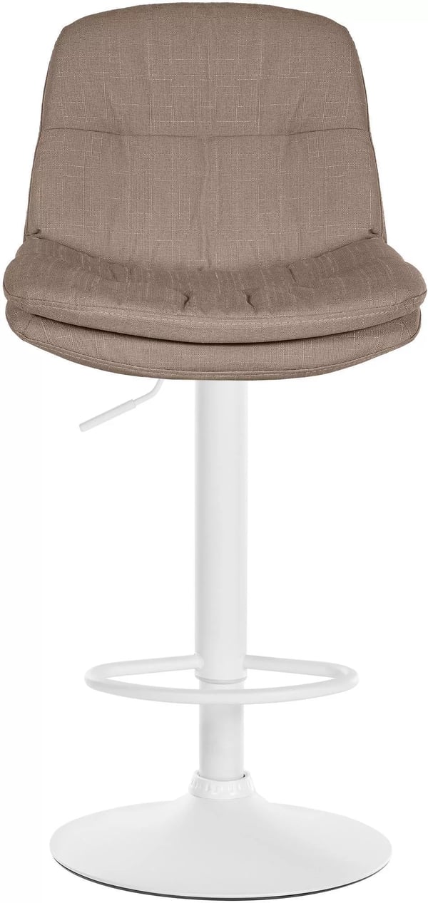 Laurel stof barstol - Taupe, komfortabel polstret sæde, højdejusterbar, drejelig, metalramme