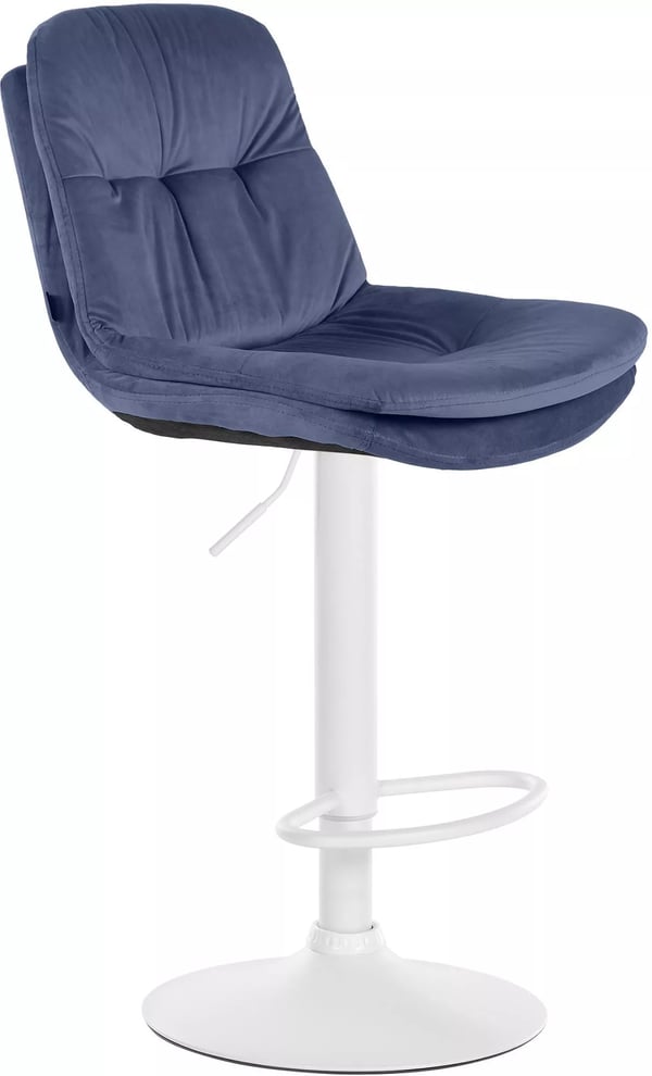 Baarijakkara Laurel Sametti Sininen - Korkeussäädettävä, Pyörivä, Metallijalusta