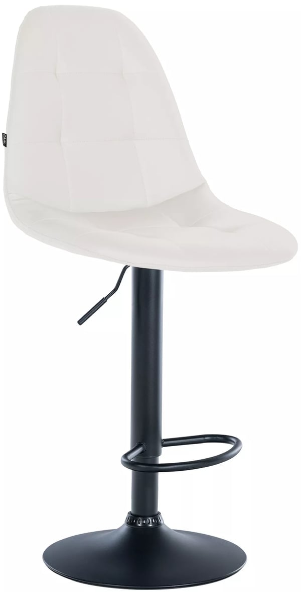 Elmore Barstol, Justerbar Höjd, Svängbar, Konstläder, Vit Metallram