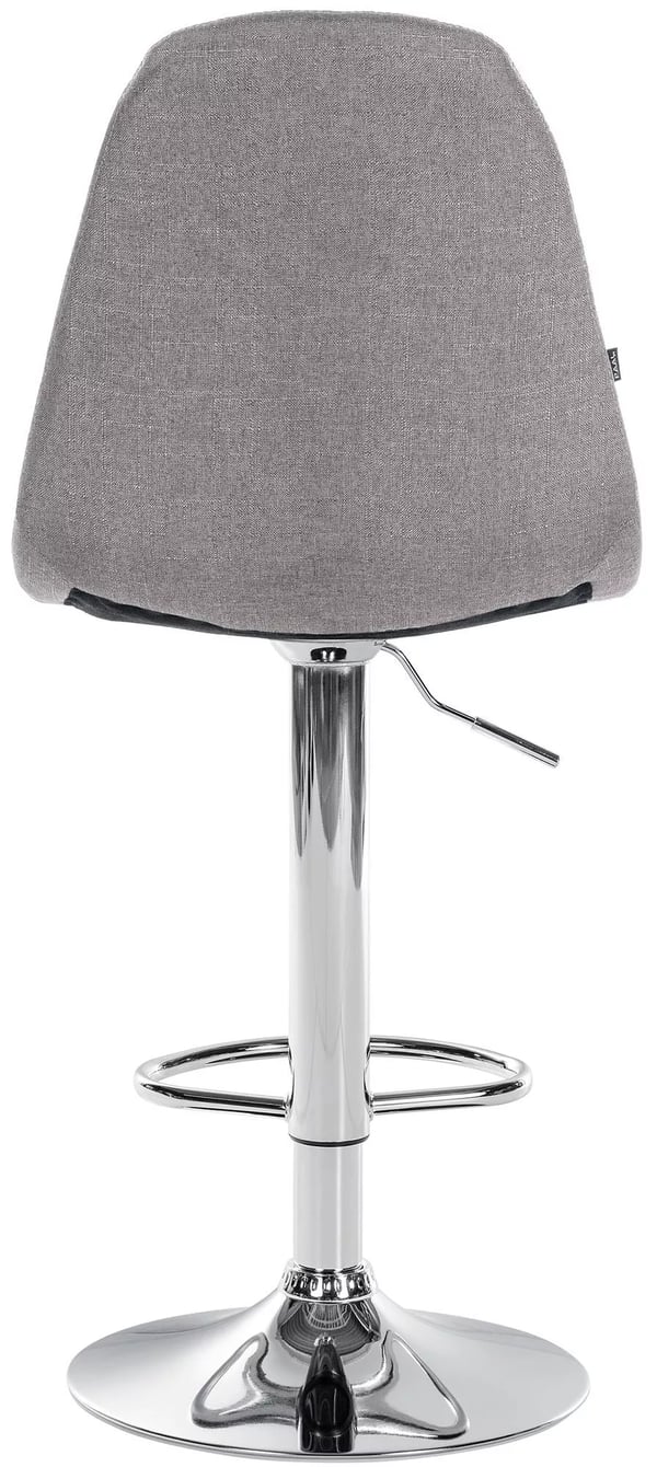 Elmore Grå Stof Barstol med Metalstel, Justerbar Højde & Drejefunktion, 120 kg Maks. Belastning