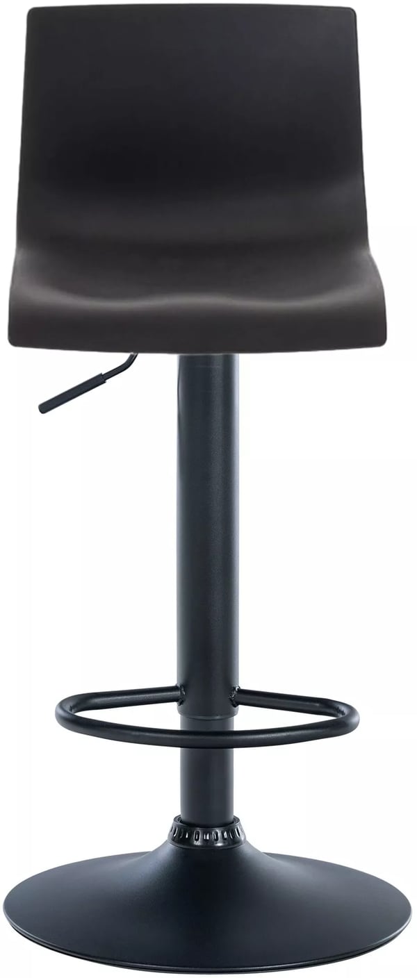 Justerbar sort plastik barstol med krom-look metalramme