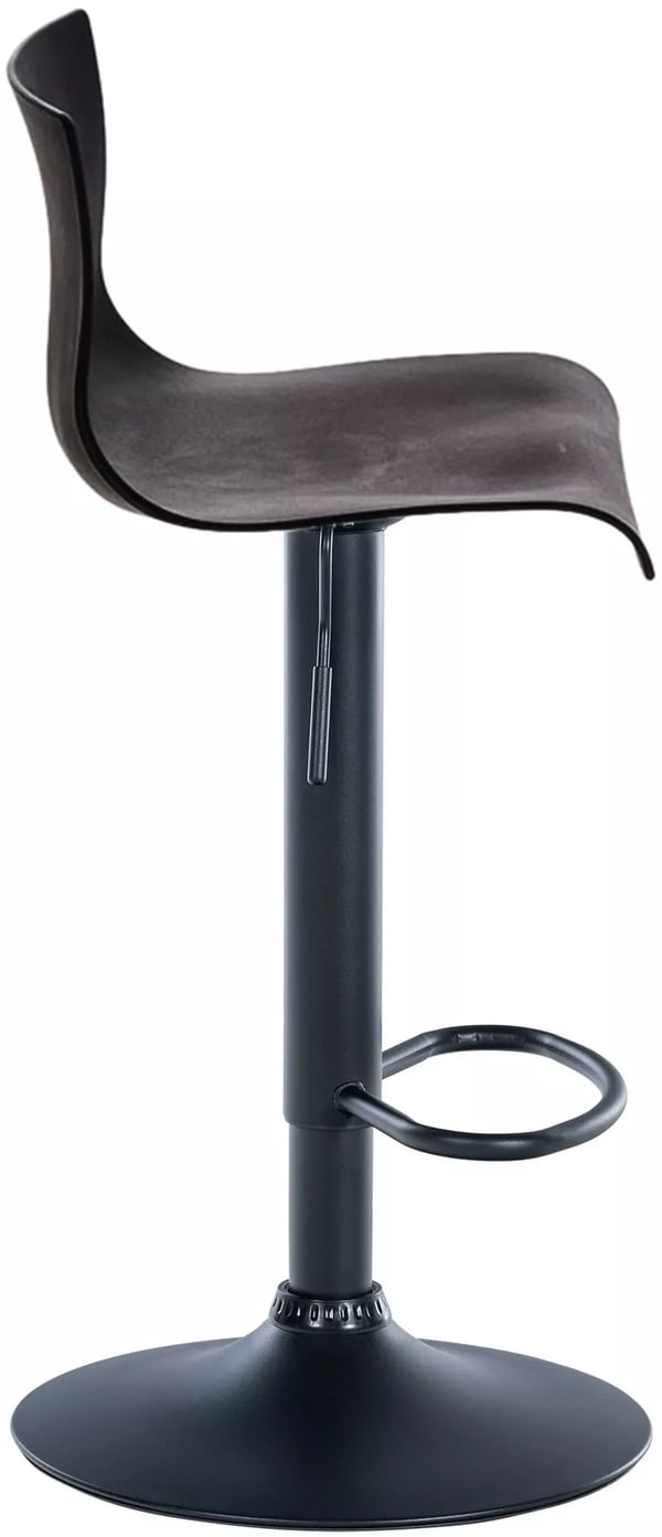 Justerbar sort plastik barstol med krom-look metalramme