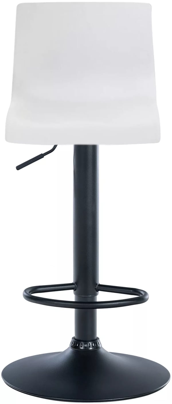 Hvid plastik barstol med krom-look metalstel