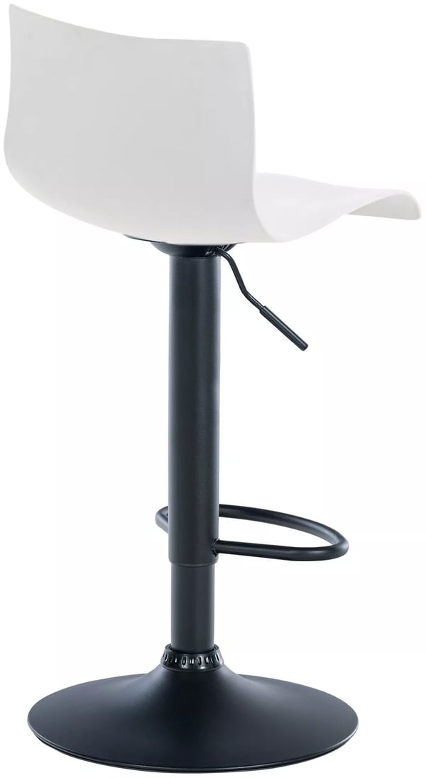 Hvid plastik barstol med krom-look metalstel