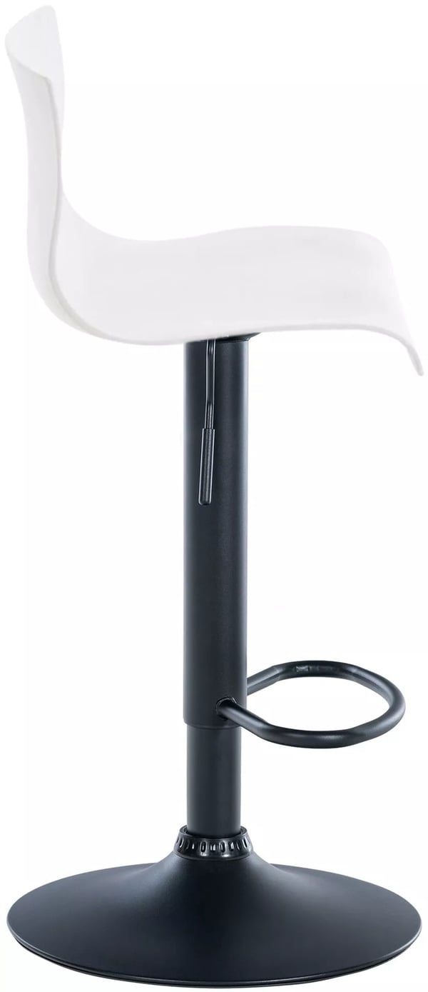 Hvid plastik barstol med krom-look metalstel
