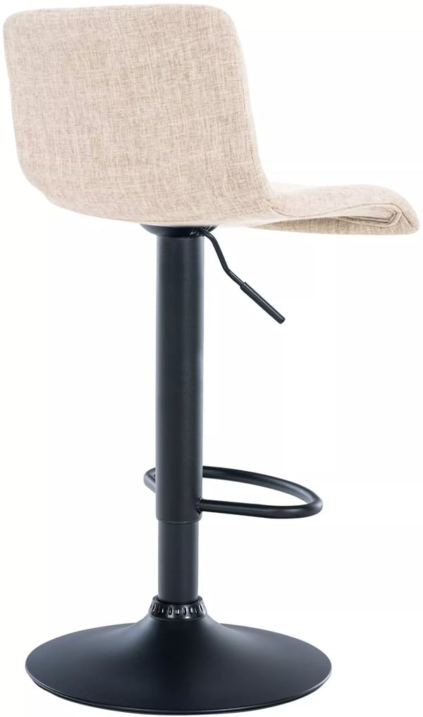Hoover cremefarvet stof barstol med krom-look metalstel