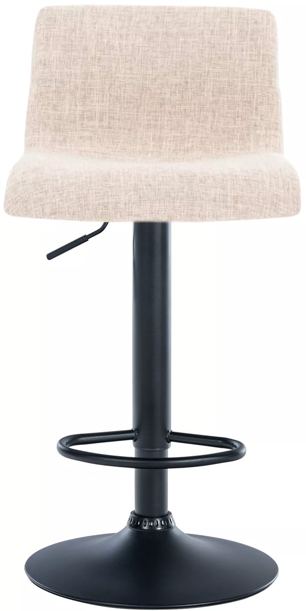 Hoover cremefarvet stof barstol med krom-look metalstel