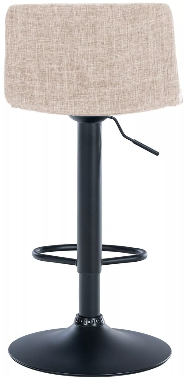 Hoover cremefarvet stof barstol med krom-look metalstel