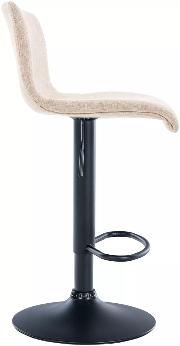 Hoover cremefarvet stof barstol med krom-look metalstel