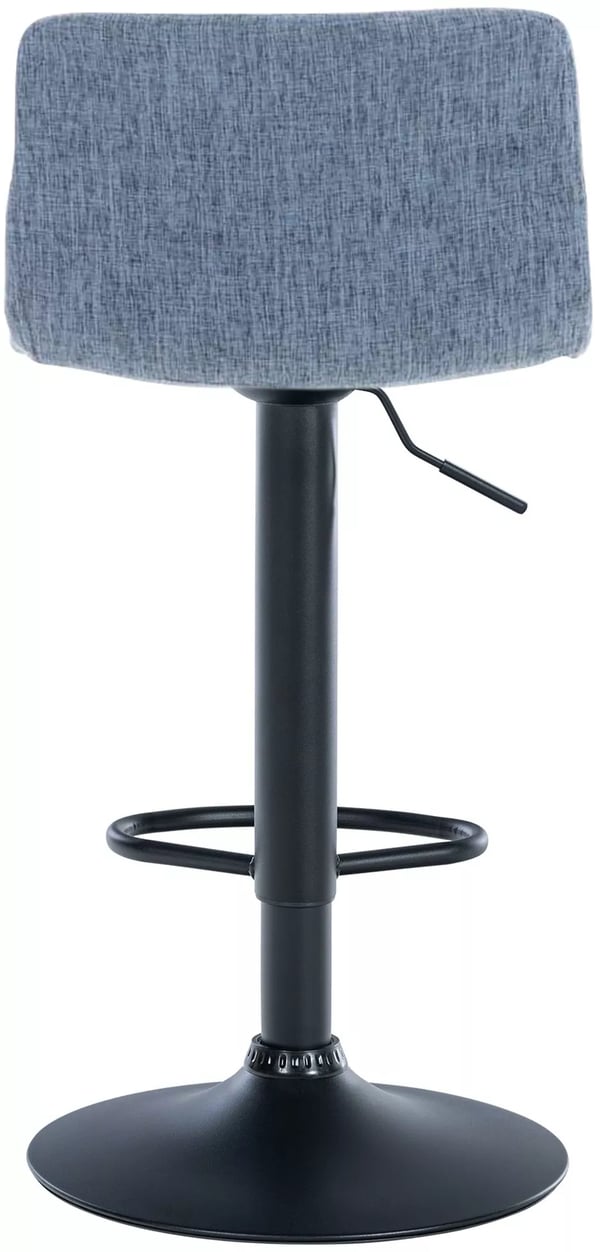 Hoover Blå Stof Barstol med Krom-look Metalramme