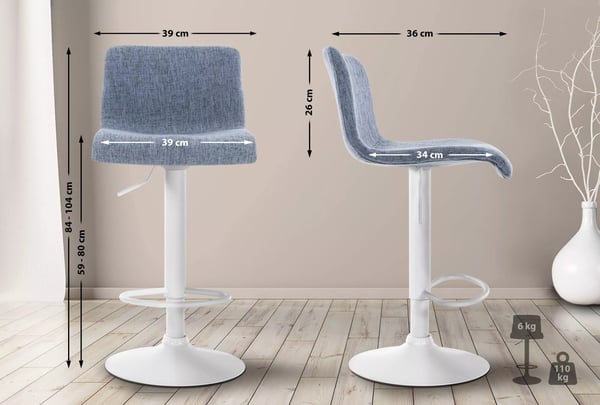 Hoover 360° stofbarstol - blå, krom-look metalstel