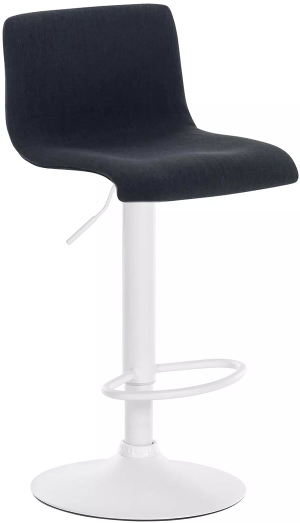 Sort stof barstol med krom-look metalramme