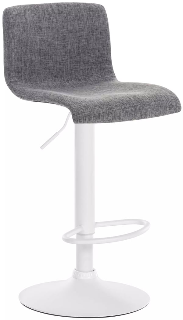 Hoover Barstol i tyg med justerbar höjd, 360° svängbar, ljusgrå och kromfärgad metallram