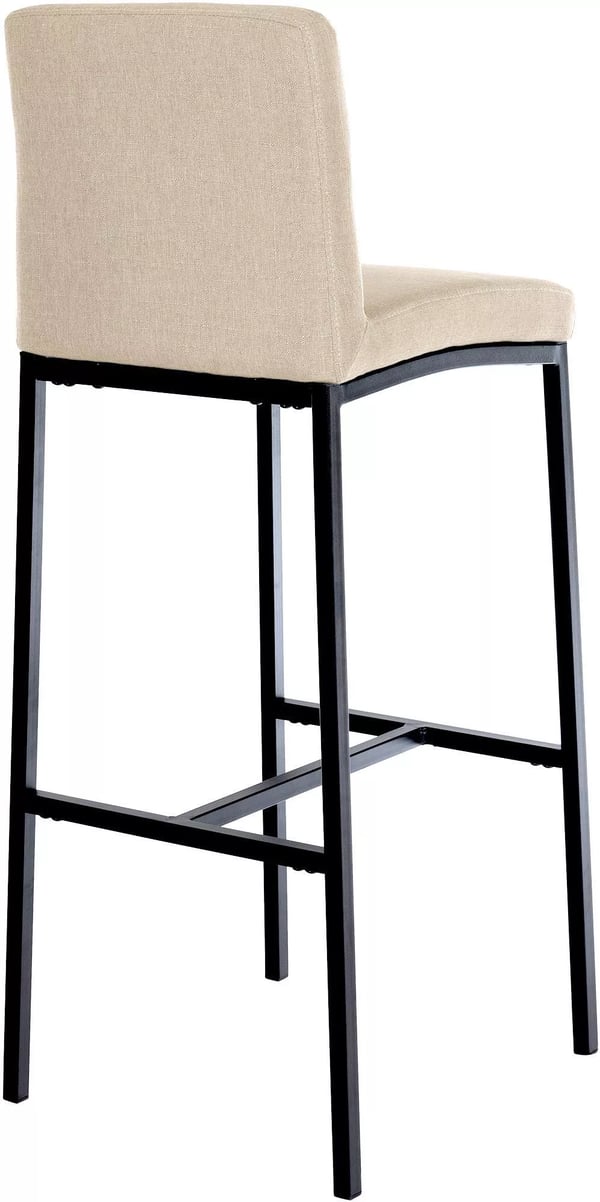 Freeport Cremefarvet Stof Barstol med Mat Sort Metalramme - Elegant, Komfortabel Køkken- og Hjemmebar Møbel