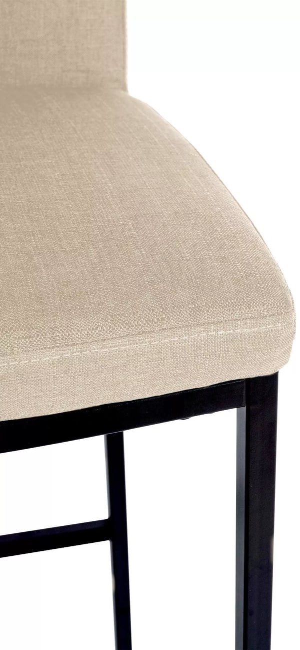Freeport Cremefarvet Stof Barstol med Mat Sort Metalramme - Elegant, Komfortabel Køkken- og Hjemmebar Møbel