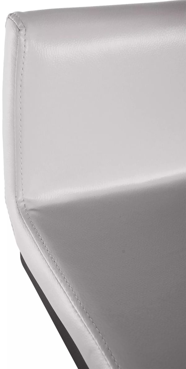 Newport Barstol i kunstlæder, hvid med stel i rustfrit stål, ergonomisk design med fodstøtte, 96 cm højde