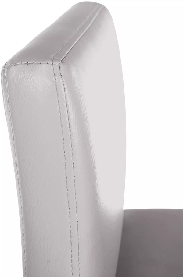 Newport Barstol i kunstlæder, hvid med stel i rustfrit stål, ergonomisk design med fodstøtte, 96 cm højde