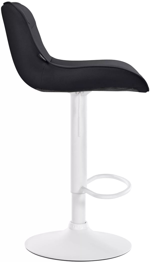 Set med 2 svarta barstolar i konstläder med metallram