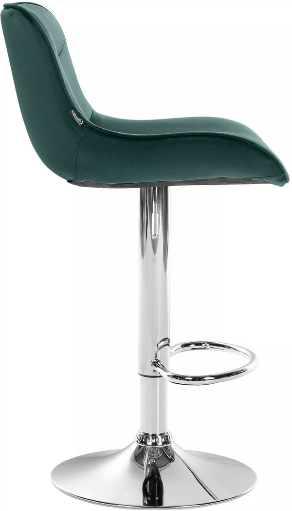 Set med 2 Vonore Gröna Sammet Barstolar med Metallram, Justerbar Höjd, Svängbar och Fotstöd - Modern & Bekväm