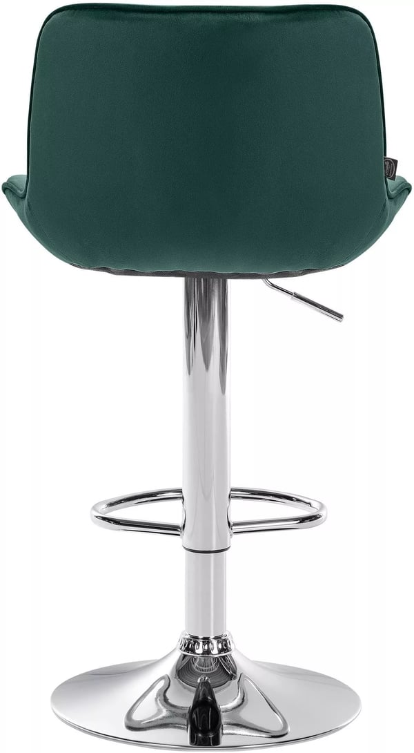 Set med 2 Vonore Gröna Sammet Barstolar med Metallram, Justerbar Höjd, Svängbar och Fotstöd - Modern & Bekväm