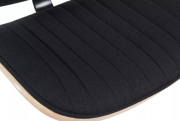 Clawson stof justerbar drejelig barstol med metalfod, Natura/Sort