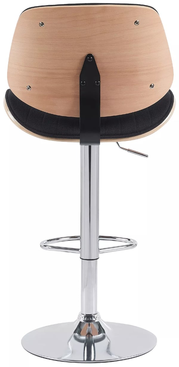 Clawson stof justerbar drejelig barstol med metalfod, Natura/Sort