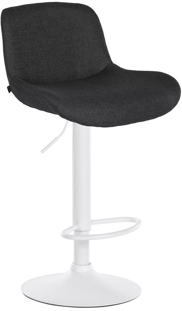 Solon Svart Barstol - Höjdjusterbar, Svängbar, Vit Metallram, Sammet/Tyg Sits