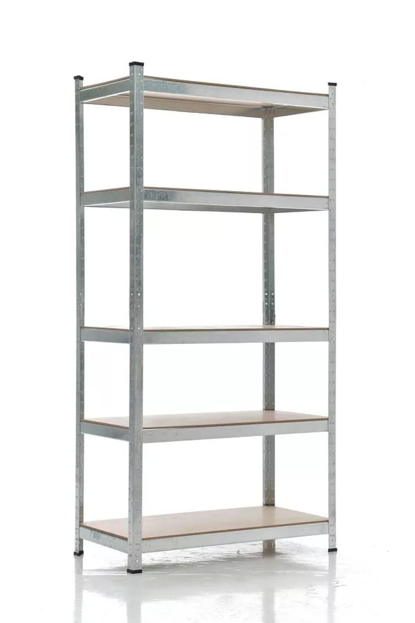 Laadukas peltihyllykkö 90x40x180 cm, 5 korkeussäädettävää tasoa, 175 kg/hylly, metalli, hopea