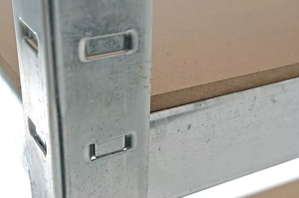 Kraftig metalreol - Sølv, 90x40x180 cm, 5 justerbare hylder, 175 kg bæreevne pr. hylde