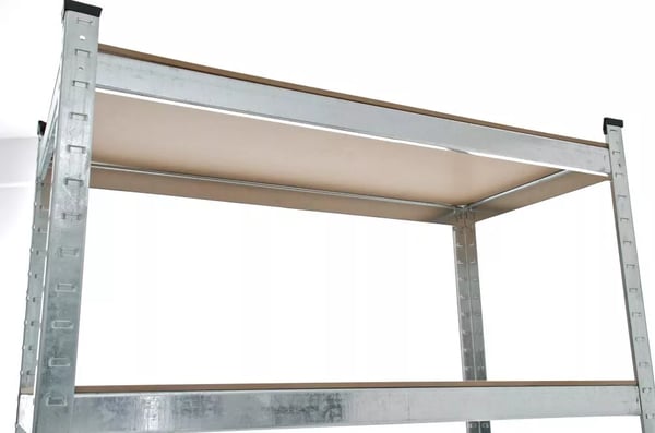 Kraftig metalreol - Sølv, 90x40x180 cm, 5 justerbare hylder, 175 kg bæreevne pr. hylde