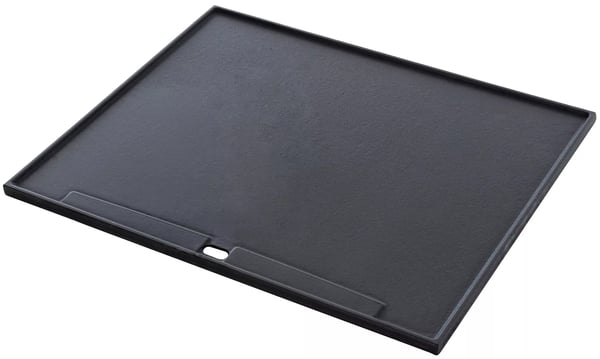 Emaljeret støbejerns vendbar grillplade - Antracit, 48,5 x 40 cm