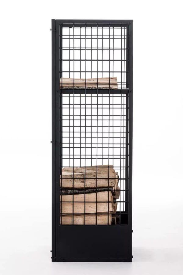 Polttopuuteline Forrest Musta Metalli 40x40x120 cm