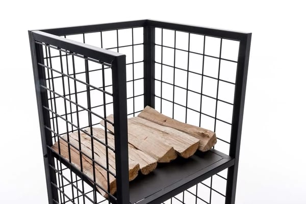 Polttopuuteline Forrest Musta Metalli 40x40x120 cm