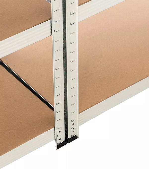 2 x Varastohylly, metalli, hopea, 90x40x180 cm, 175 kg/taso