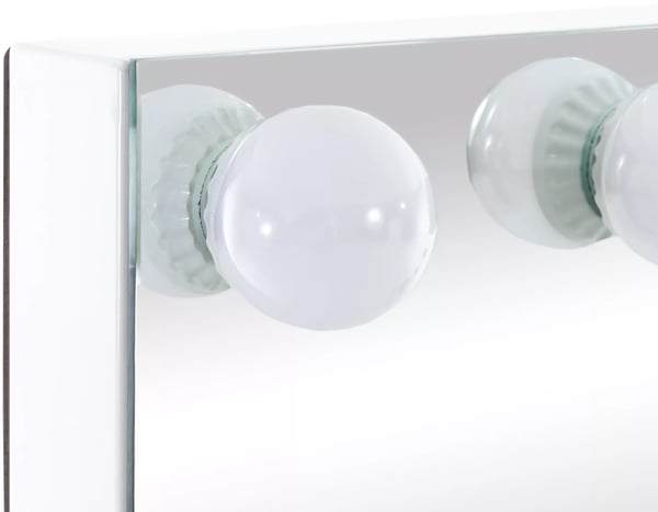 Palmdale Meikkipeili 14 LED-valolla, Himmennettävä, USB-lataus, Valkoinen Muovi