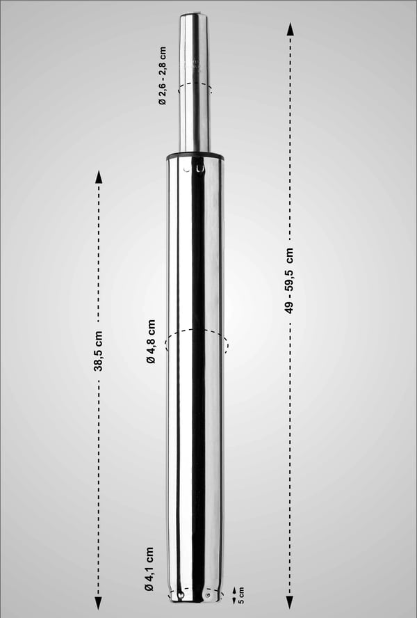 Krom metal gaslift til barstole - Højdejusterbar pneumatisk fjeder cylinder (49-59,5 cm)