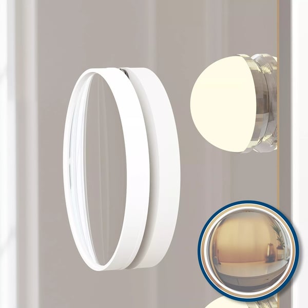 Meikkipeili LED-valoilla ja Suurennuslasilla, 3 Värillä, Himmennettävä, USB-Portit, Valkoinen Metallirunko
