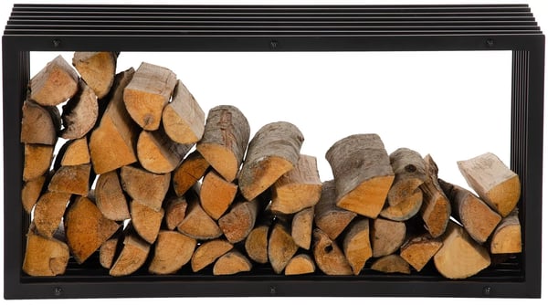 Irving sort mat metal brændestativ, 40x50x100 cm