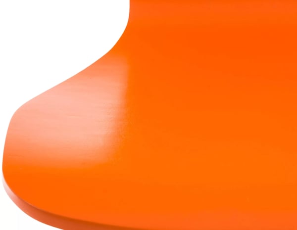 Aaron Stabelbar Besøgsstol - Orange Træsæde med Krom-look Metalstel