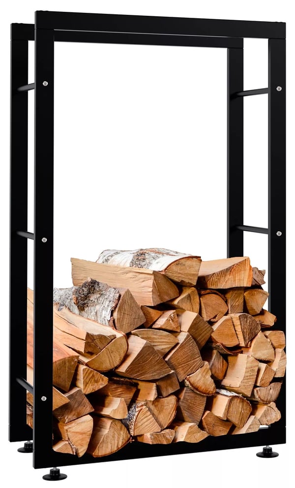 Keri V2 Vedställ - Svart Metall, 25x60x100 cm