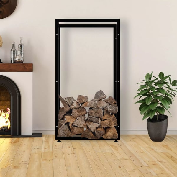 Teline Keri V2, Puuteline Puulle, Musta Metalli, 25x80x150cm