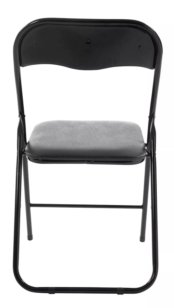 Felix Fällstol - Vadderad sits och rygg i konstläder, svart metallram