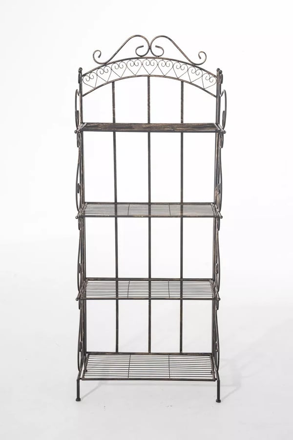 Antje Metallihylly, pronssinvärinen, vakaa ja pinottava, 153 cm korkea