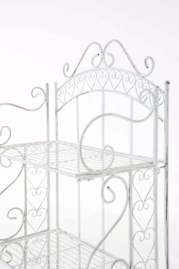 Seisova metallihylly Antje, antiikinvalkoinen, 4 tasoa, 61x33x153cm