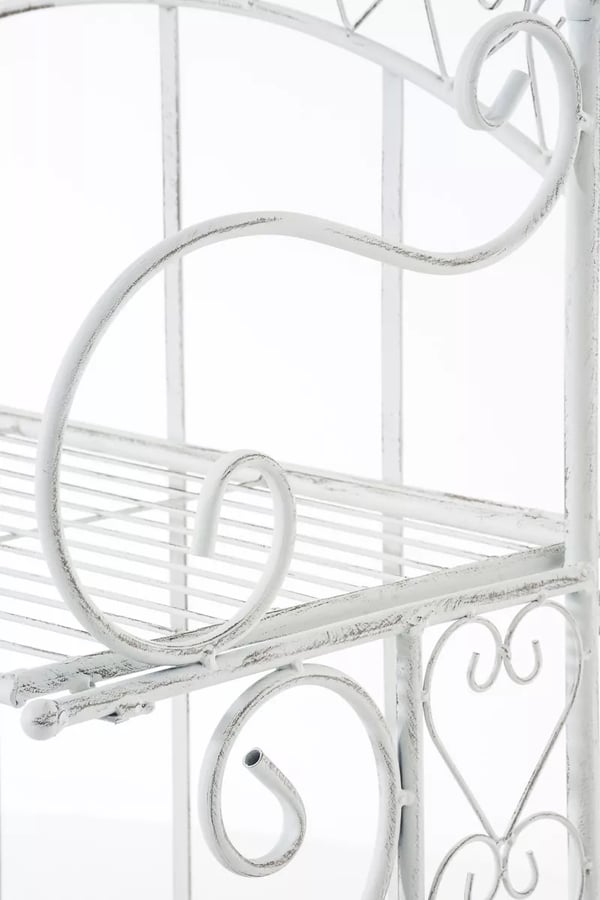 Seisova metallihylly Antje, antiikinvalkoinen, 4 tasoa, 61x33x153cm