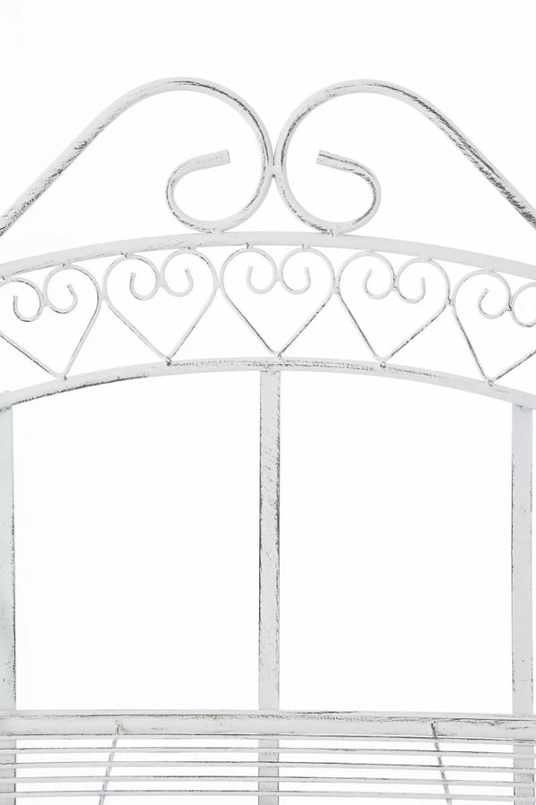 Seisova metallihylly Antje, antiikinvalkoinen, 4 tasoa, 61x33x153cm