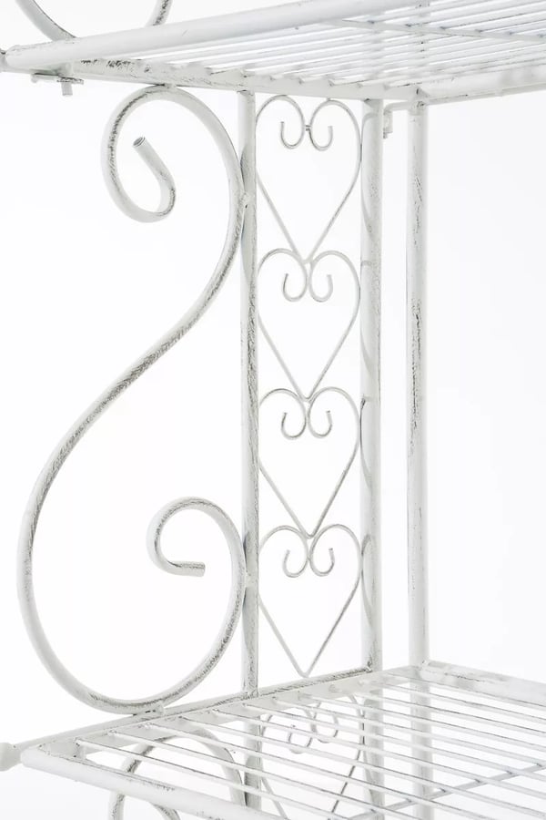 Seisova metallihylly Antje, antiikinvalkoinen, 4 tasoa, 61x33x153cm