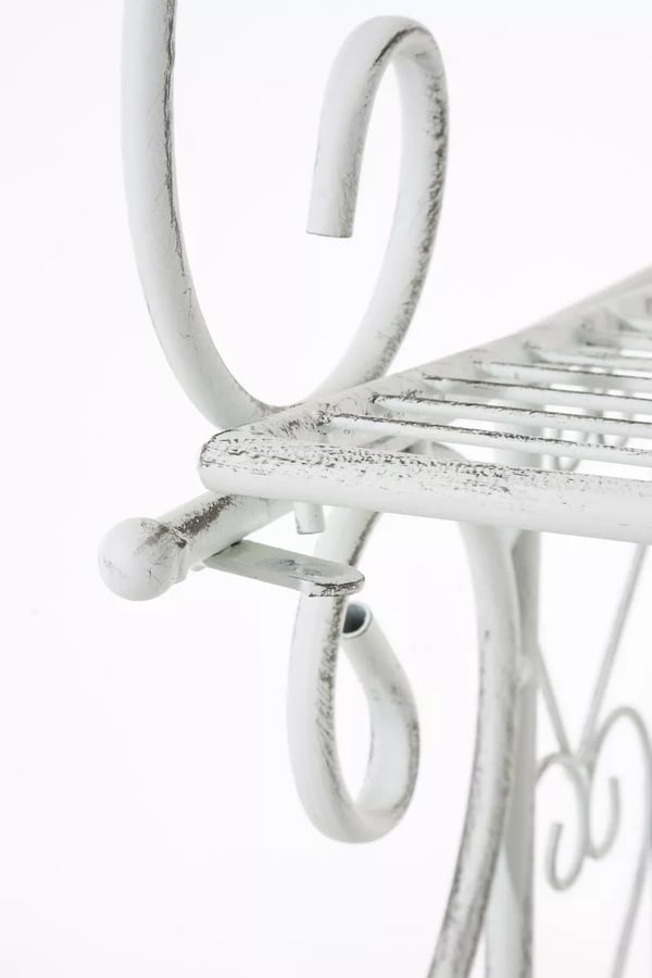 Seisova metallihylly Antje, antiikinvalkoinen, 4 tasoa, 61x33x153cm